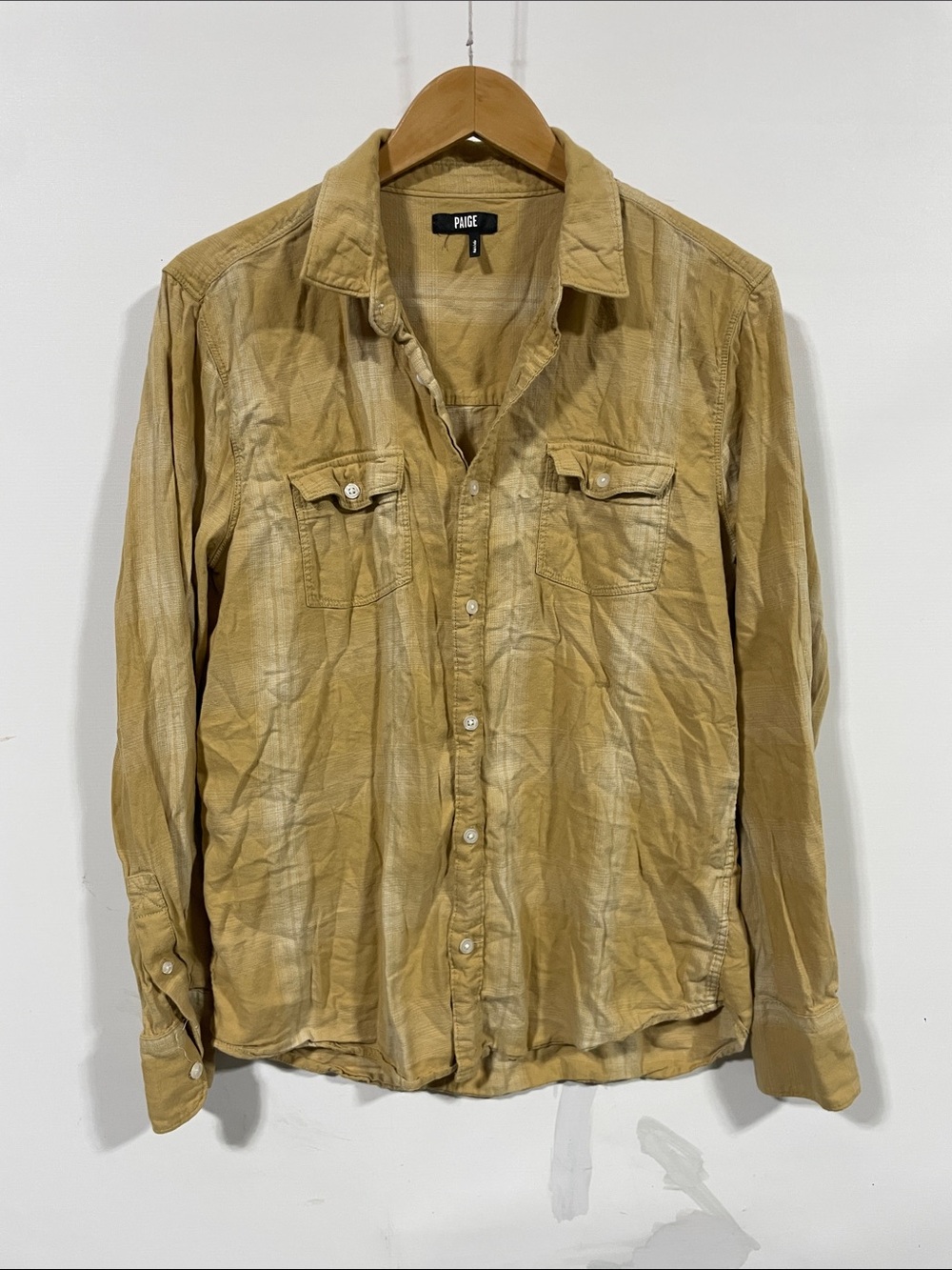 PAIGE Button-Front Shirt in Mustard Yellow